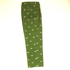 Talbots Green Embroidered Bicycles Heritage Crop pants Size 6